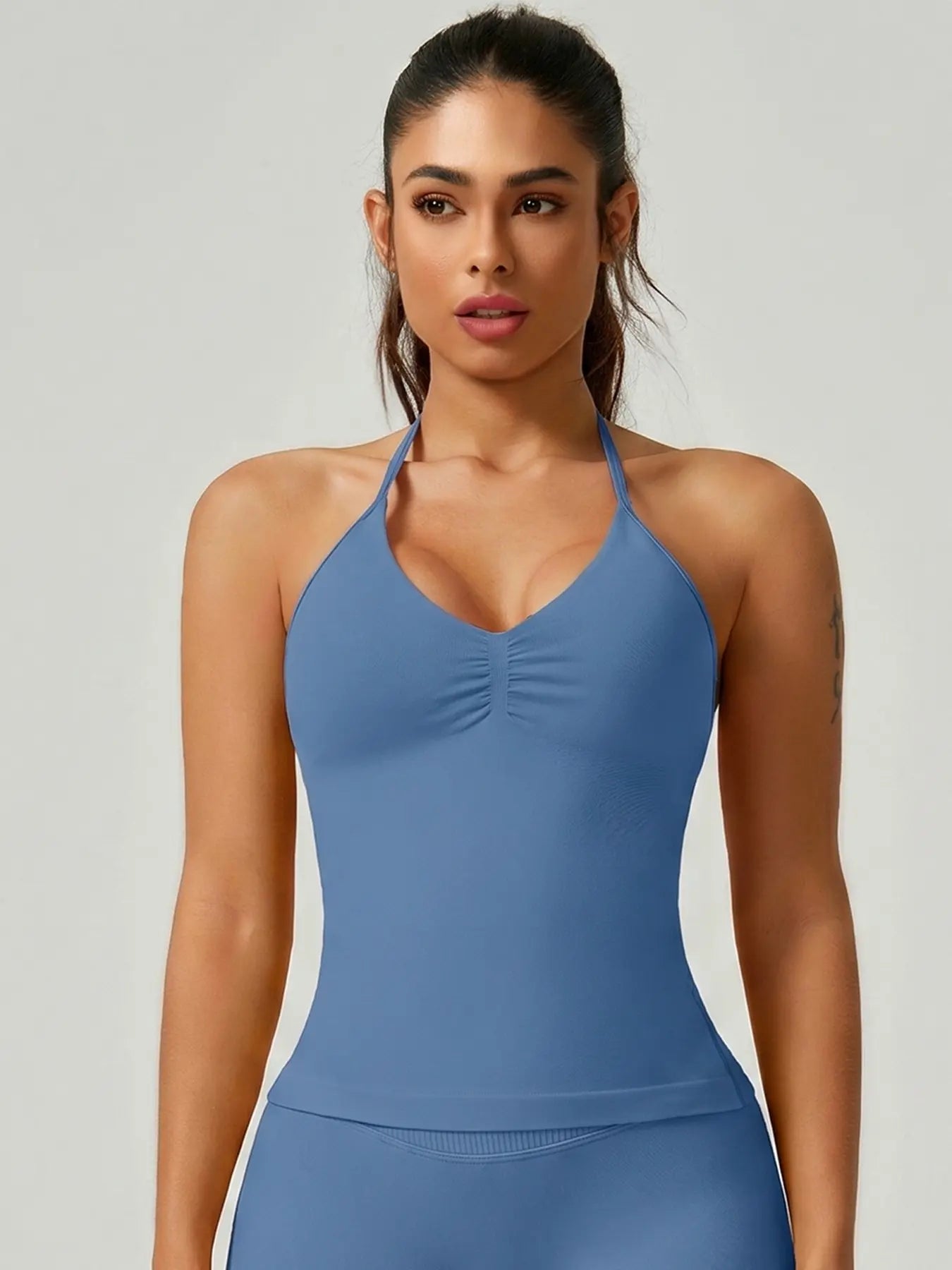 Activ3FitWear Women's Ruched Halter Sports Tank